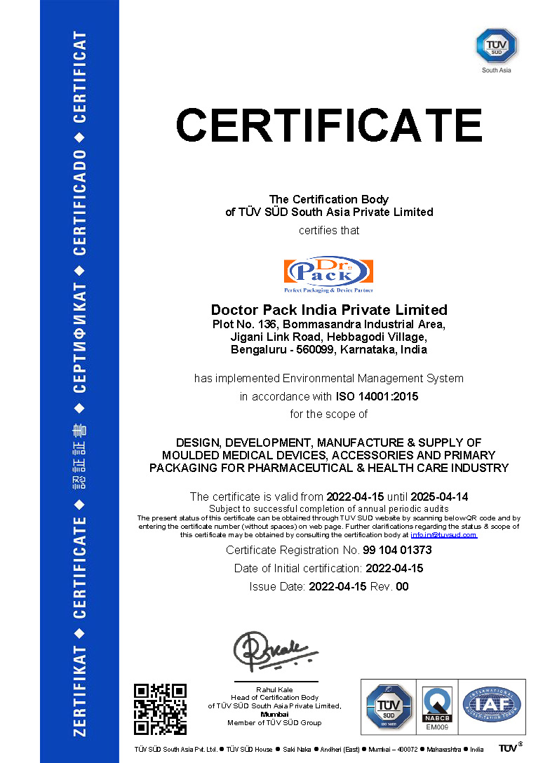 ISO 14001-2015 Doctor Pack India Private Limited